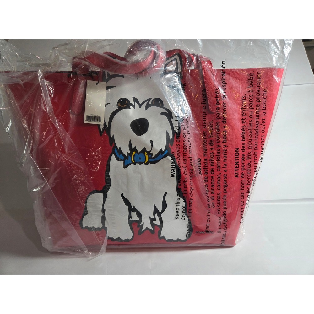 Marc Tetro Westie Dog Tote Bag – Red – NWT – Large Shopper Purse